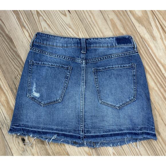 Rewash Women's Denim Skirt Ripped Distressed Cut-Off Raw Hem Cotton Sz. 2/25 - Picture 2 of 5